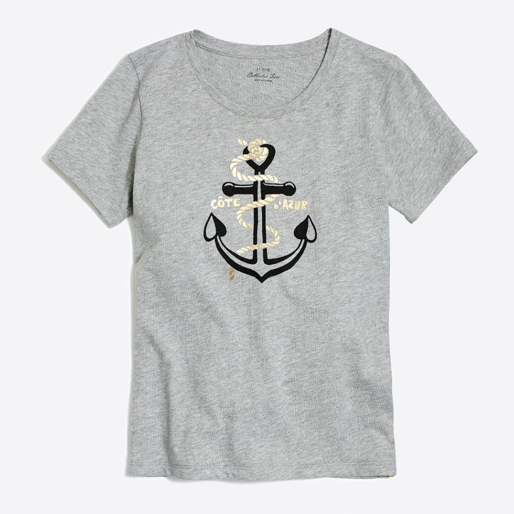 J. Crew Factory Collector Tees Anchor Print